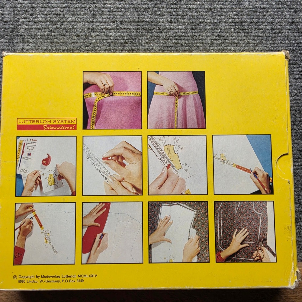 Vintage 1974 Lutterloh System International The Golden Rule Pattern Making Kit